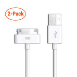30 Pin USB Charging Data Sync Cable for iPod Nano, iPad 2, iPhone 3, 4, 4S - 2 pack