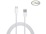 White Charging Cable Data Cord For Google Pixel XL LG V20 USB Type-C - 2 Pack