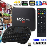 MXQ PRO 4K Android TV Box Quad Core WiFi LATEST with Mini US-i8 Keyboard