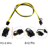 LOT 10x 50cm PCI-E 6Pin to PCI-E 8Pin Cable For DPS-1200 Breakout Board