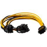 PCI-E 8-pin to 2x 6+2-pin PCIE PCI Express Power Splitter GPU Video Card Cable (5-pack)