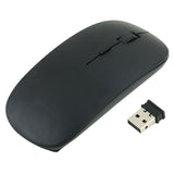 Black 2.4GHz Wireless Mouse Ultrathin Optical with USB Receiver for PC Laptop