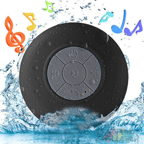Wireless MINI Speaker for In-Car Hands Free Music, In Shower, Suction Cup, Mic, Phone Support