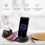 4 in 1 Smart Wireless Charger Station, Multiple Charging Station for Apple, Qi-Certified Fast Wireless Charging Dock Compatible for iPhone, iWatch series4 series5, Samsung Galaxy Series