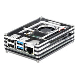 Raspberry Pi Case with Cooling Fan  for Raspberry Pi 4 Model B(Only for Pi 4) (Black and Clear)