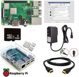 SaharaMicro- Raspberry Pi 3 B+ Complete Starter Kit Including Latest Pi 3 Model B+ Board, 16GB Micro SD Card Preloaded Noobs, 5V 2.5A Power Supply, Clear Case, HDMI Cable, 3pc Heatsinks