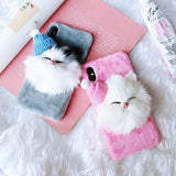 11 Pro 8 7 6 XS Max XR X Plus Cute plush toy Phone Case For iPhone For Apple Back Cover Soft silicone Protective shell no logo
