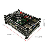 Pi 4 Model B 9 Acrylic Case Black Professional Box For Raspberry Pi 4 Model B With Cooler Fan