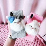 11 Pro 8 7 6 XS Max XR X Plus Cute plush toy Phone Case For iPhone For Apple Back Cover Soft silicone Protective shell no logo