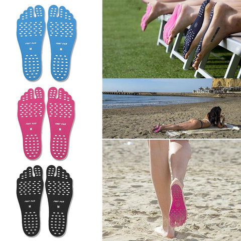 Dropship 1 Pair Superior Quality Self Adhesive Foot Sticker Pads Stick On Soles Flexible Non-slip Beach Outdoor Feet Protection