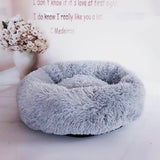 Round Plush Cat Bed House Soft Long Plush Cat Bed Round Pet Dog Bed For Small Dogs Cats Nest Winter Warm Sleeping Bed Puppy Mat