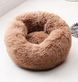 Round Plush Cat Bed House Soft Long Plush Cat Bed Round Pet Dog Bed For Small Dogs Cats Nest Winter Warm Sleeping Bed Puppy Mat