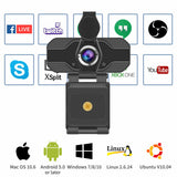 1080P HD USB Webcam for PC Desktop Laptop Web Camera w Microphone Tripod & Cover