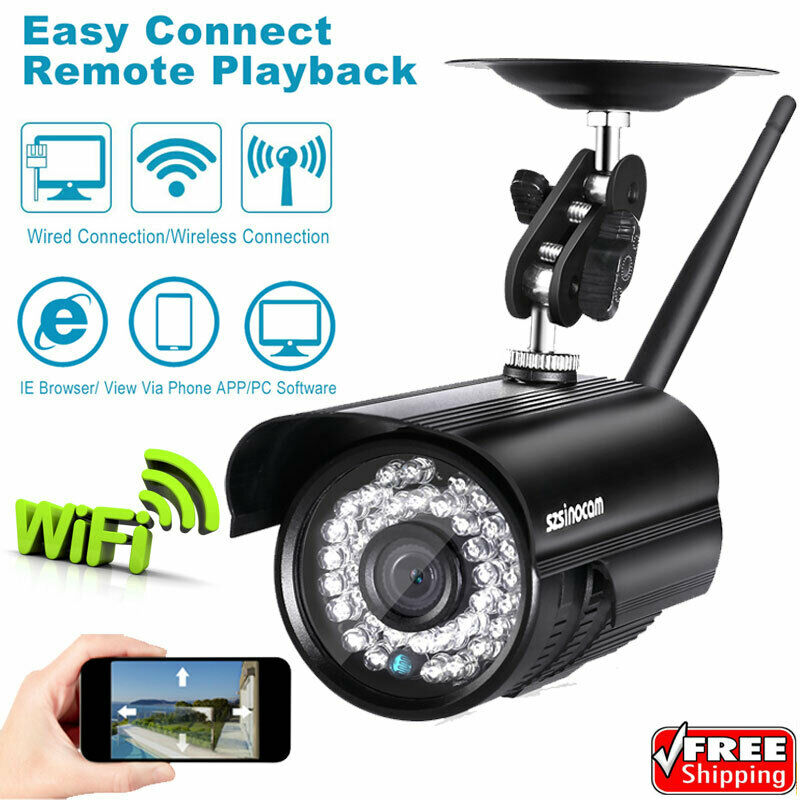 Wireless HD Home Security WIFI IP Bullet Camera 720P Outdoor Motion Alert Video Recorder