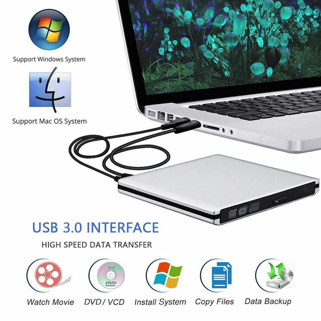 USB 3.0 CD DVD RW External Drive Burner Writer for Apple Mac Macbook Air Pro