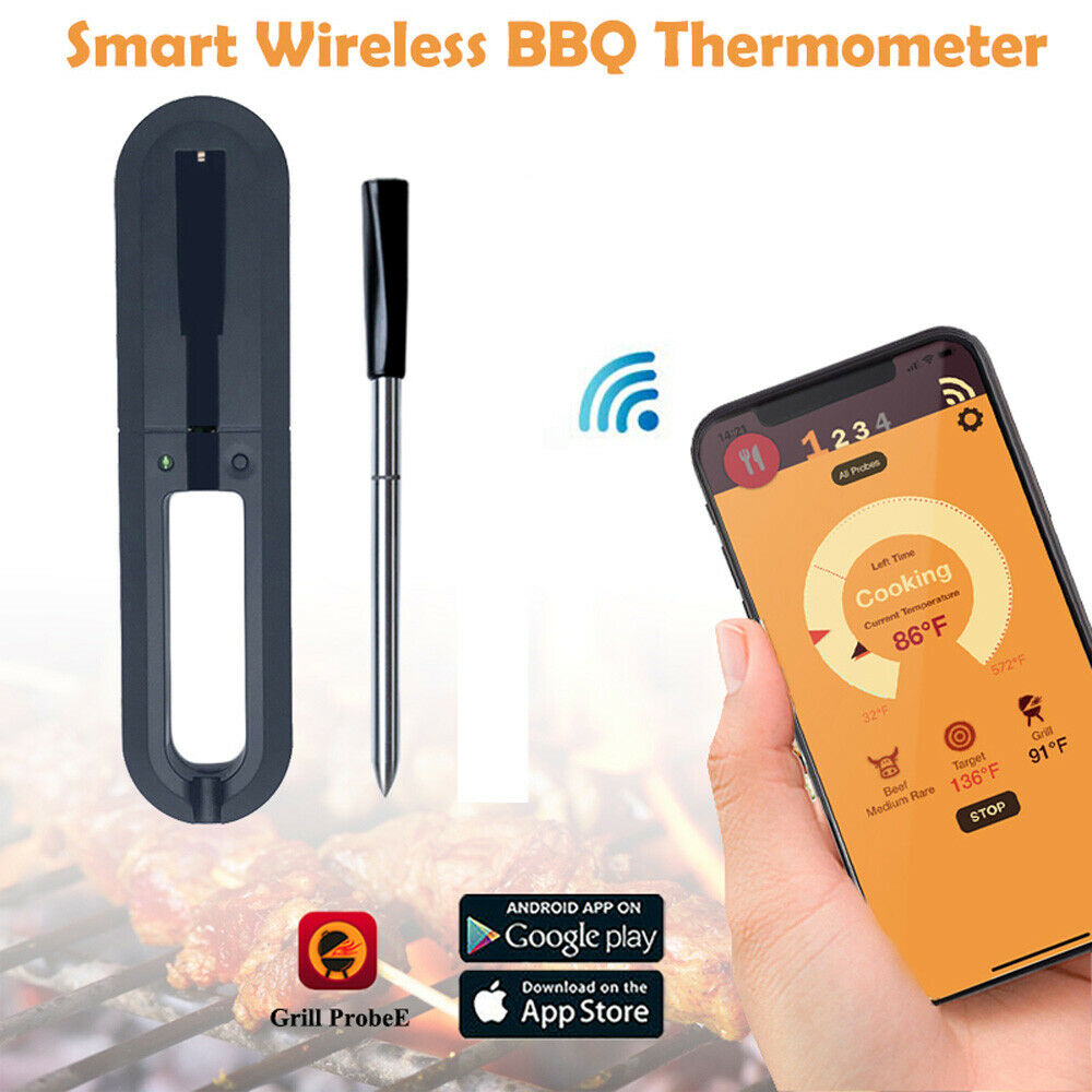 Wireless Meat Thermometer,IP67 Waterproof Meat Probe,200FT Digital