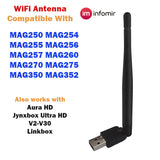 New USB Wi Fi Antenna for all Mag 250, 254, IPTV Jynxbox Models Aura HD Linkbox